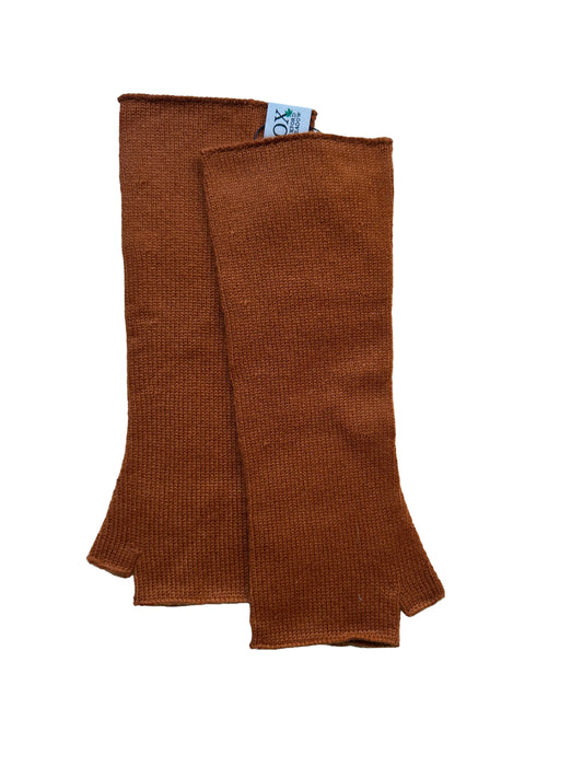 Die Ox Haven Fingerlosen Handschuhe in tiefem Kupferton, lang, Unisex
