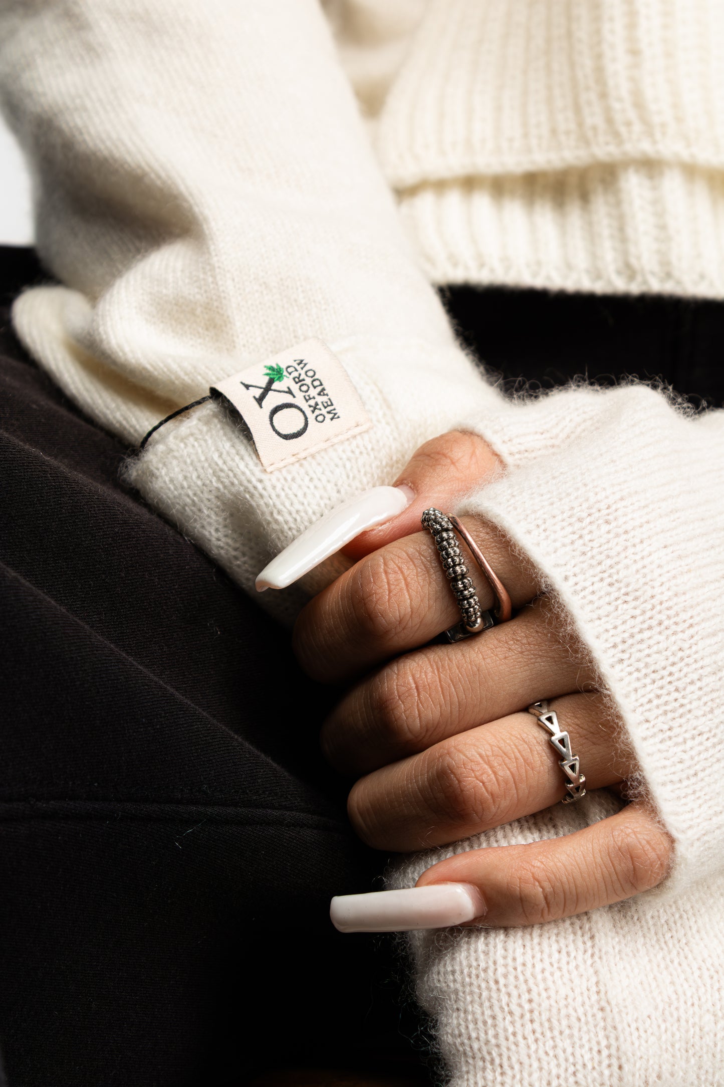 Die Ox Haven Fingerlosen Handschuhe Creme Lang Unisex